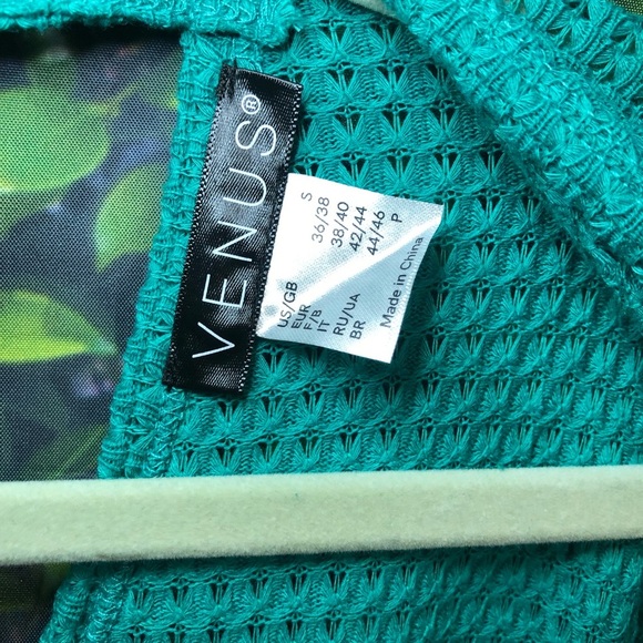 VENUS Teal Green V-Neck Waffle print Dress NWOT S Coverup - Picture 8 of 16